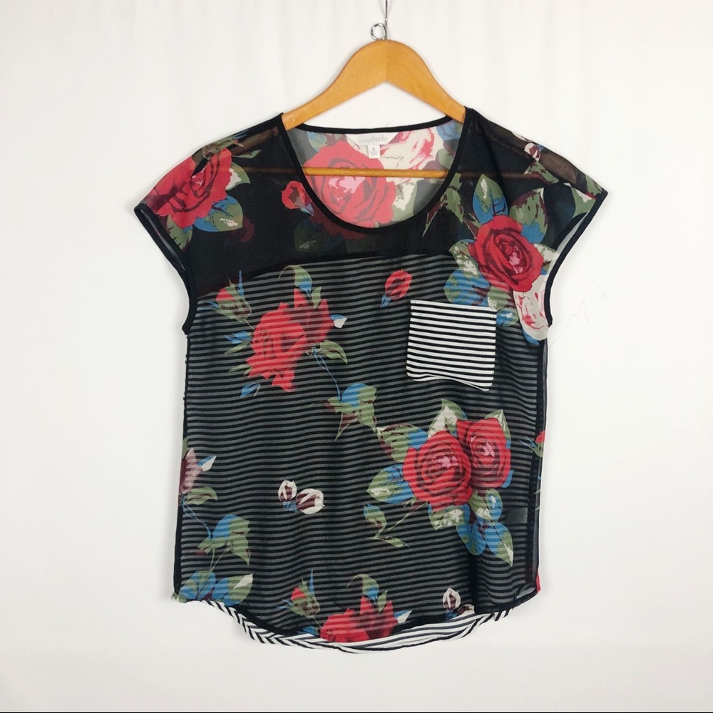 CHARMING CHARLIE sheer blouse. Size S